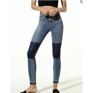 Rag & Bone Olana Colorblock Skinny Jeans Size 28 High Rise Stretch Denim Made US